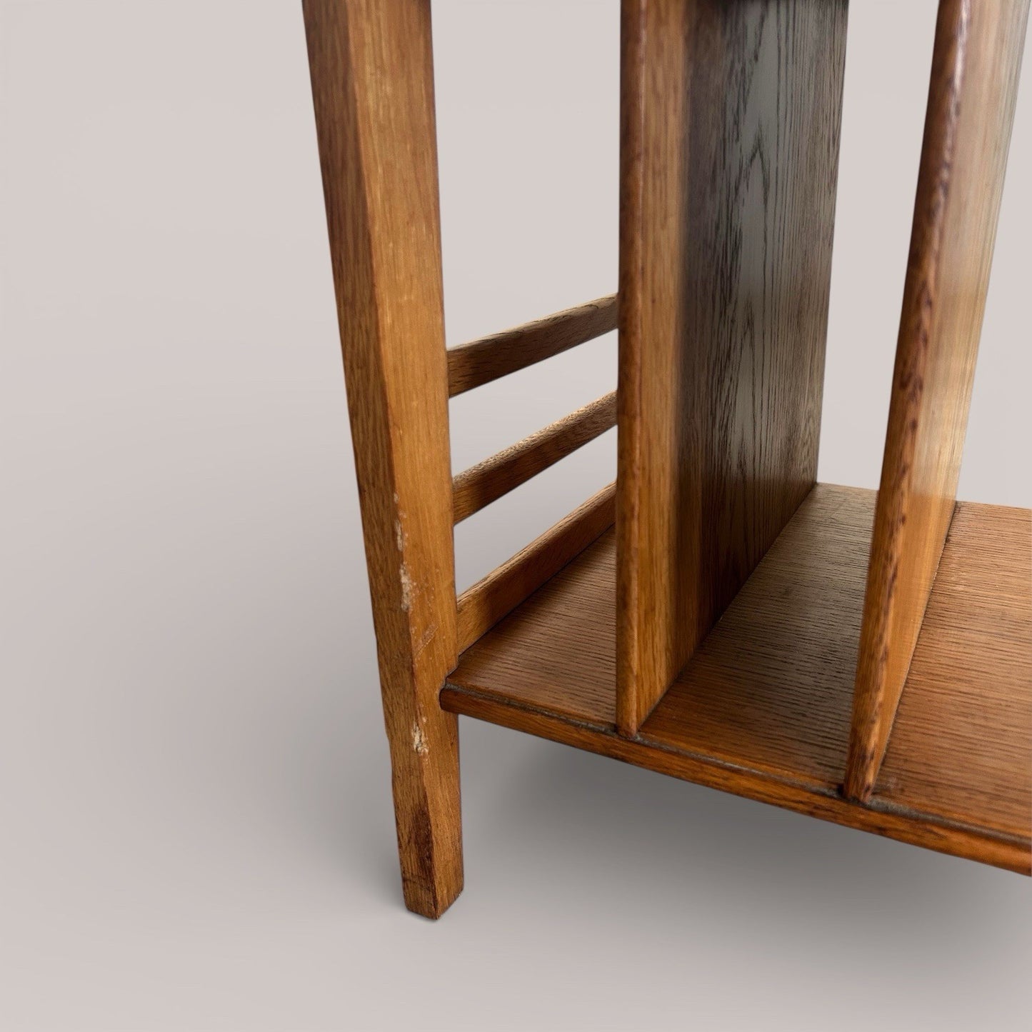 Oak side table / coffee table with magazine rack