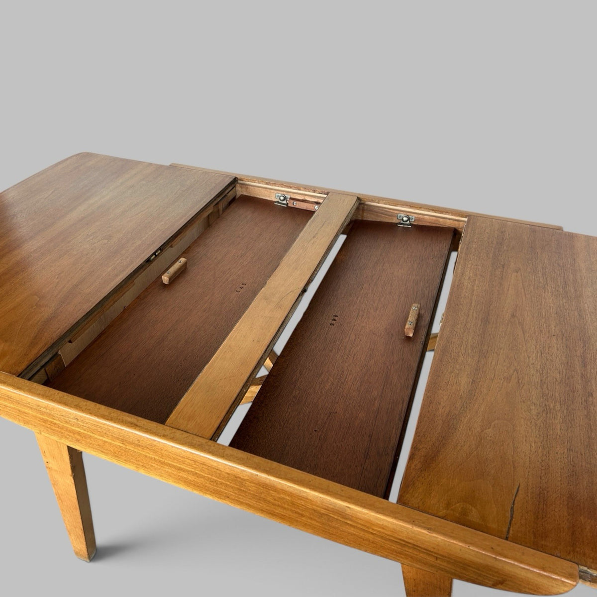 1950s Sputnik Style Compact Extending Dining Table with Butterfly Leaf