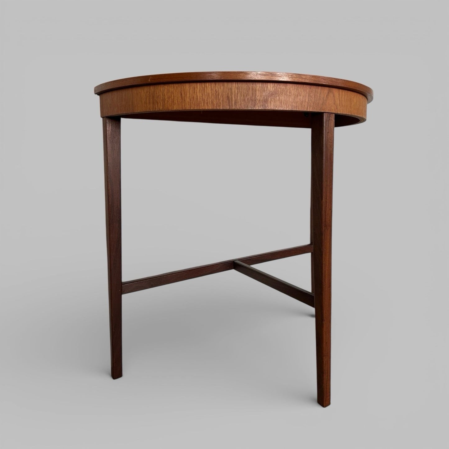 Mid Century Teak Demi Lune Table – Semi Circular Console / Hall Table