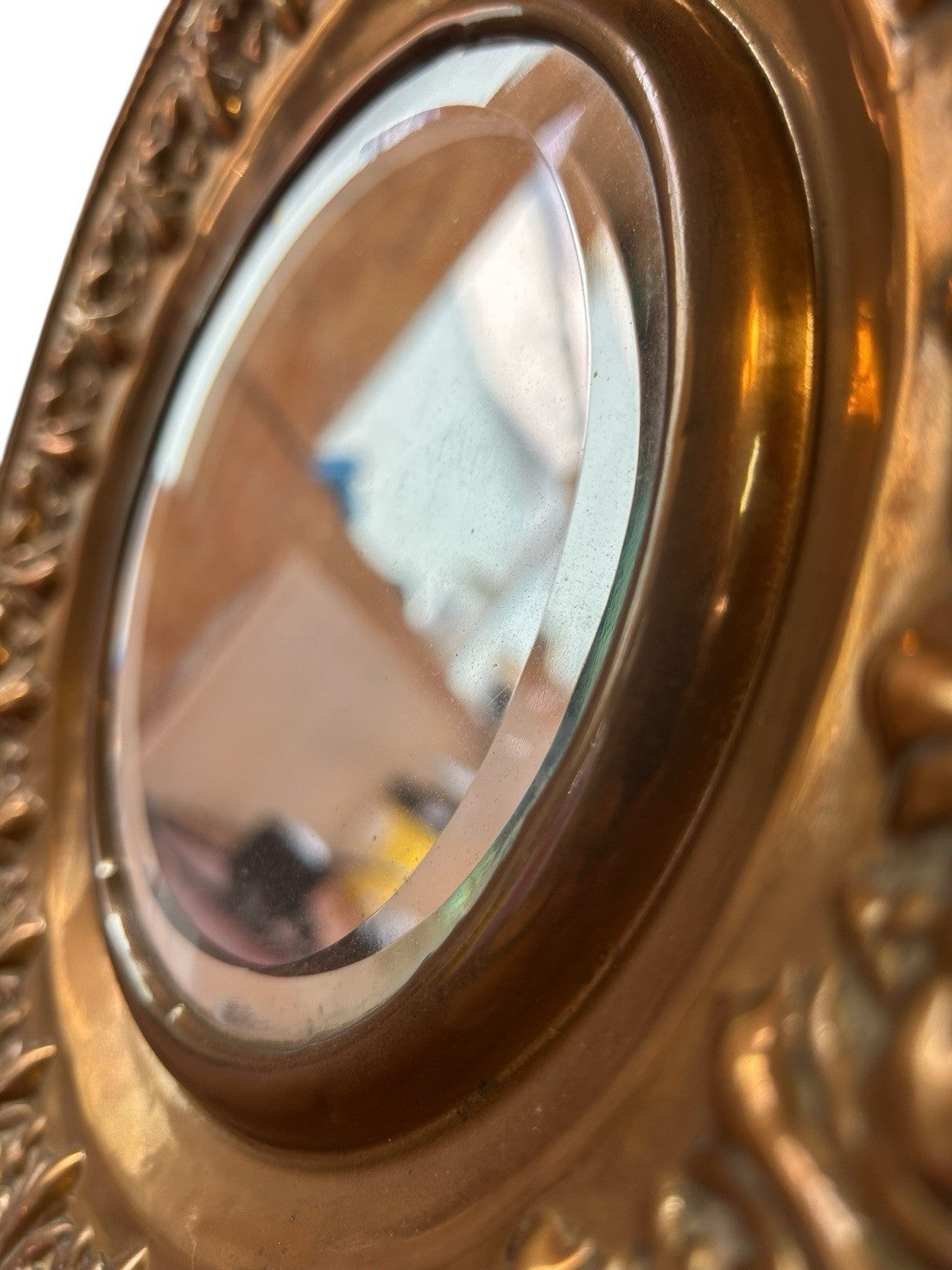Vintage Brass Mirror With Stand