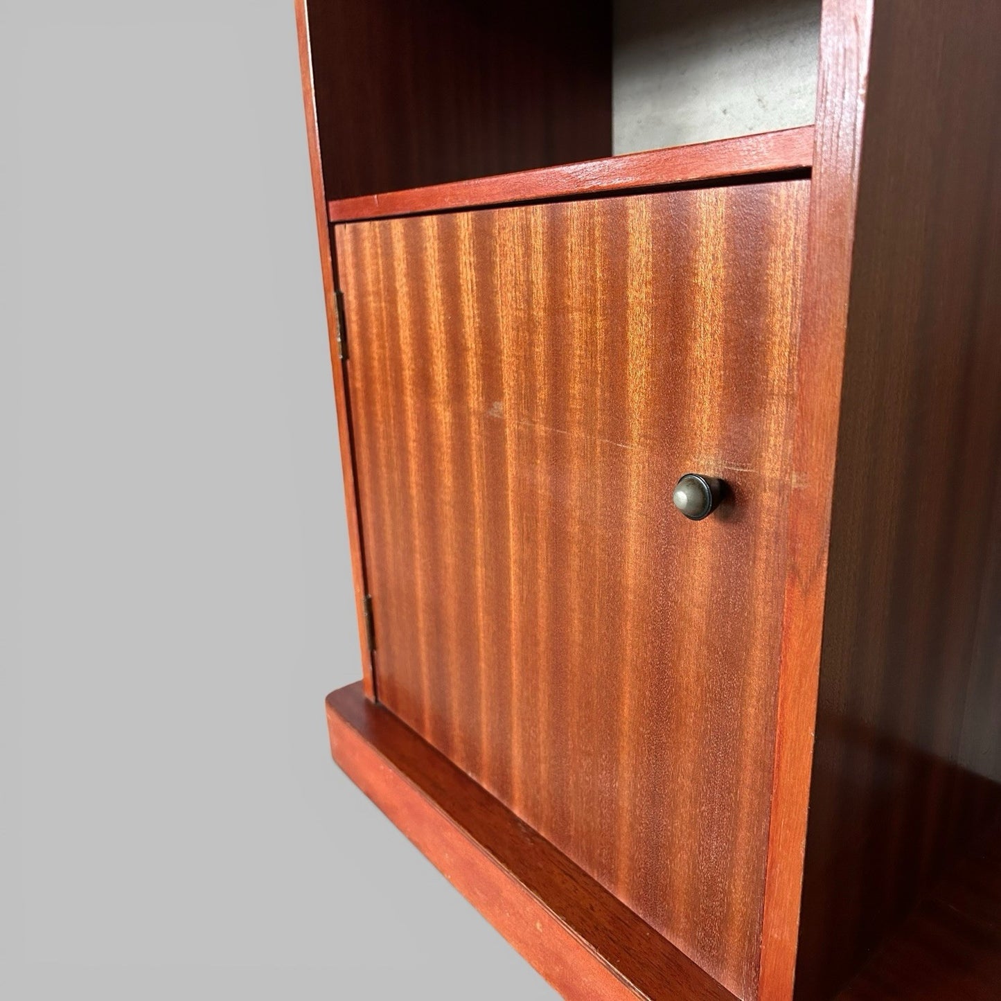 1960s Teak Hall Stand – Mirror Back with Drawer, Cupboard and Umbrella Tray