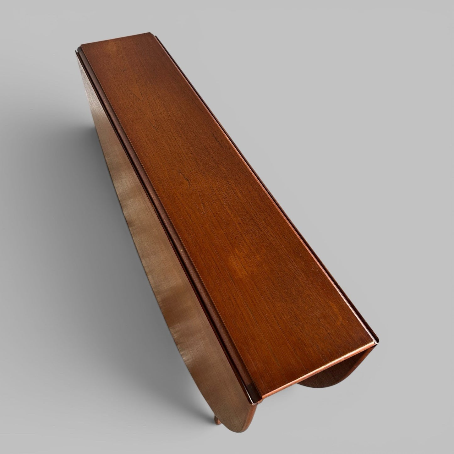 Mid Century Teak Oval Drop Leaf Dining Table by A.H. McIntosh
