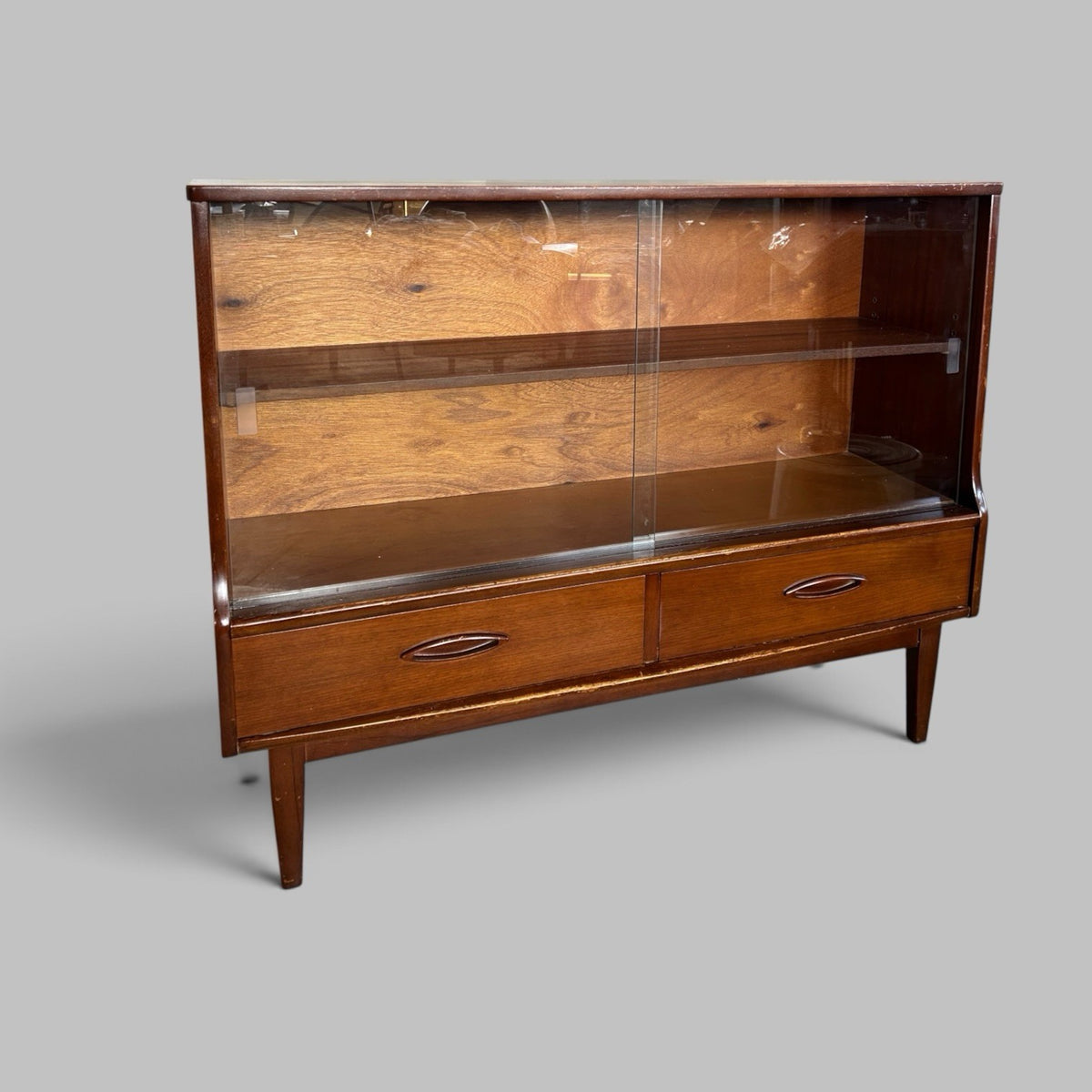 1960s Jentique Glazed Display Cabinet with Two Drawers