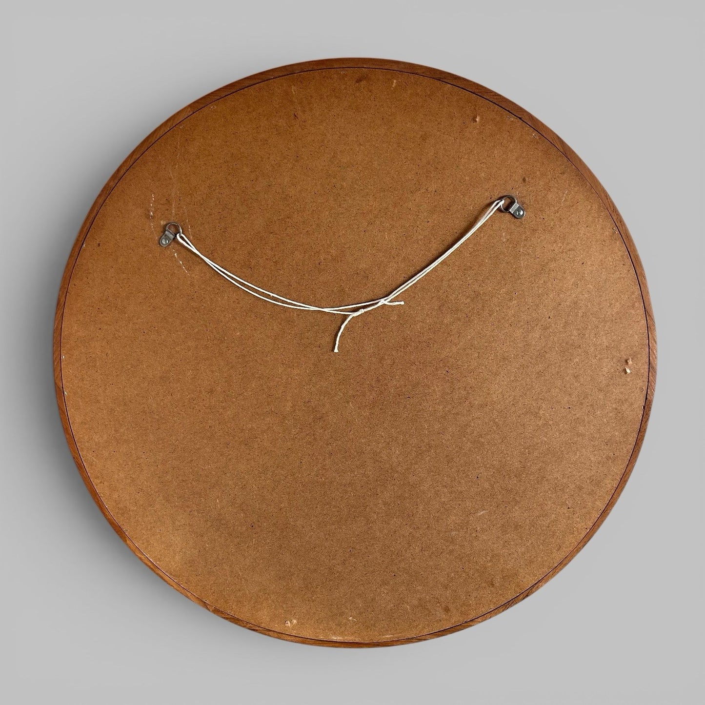 Mid Century Teak Round Wall Mirror