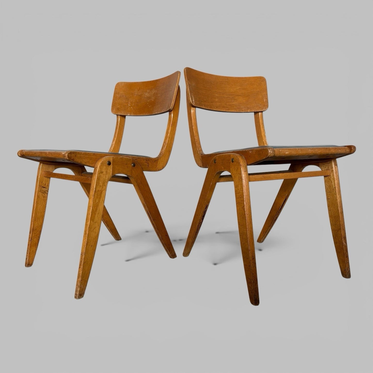 1960s Formica Drop Leaf Dining Table & Stacking Chair Set