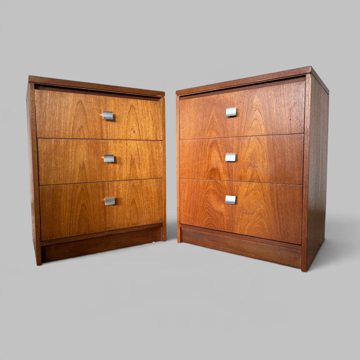 Pair of Mid-Century Teak Bedside Drawers