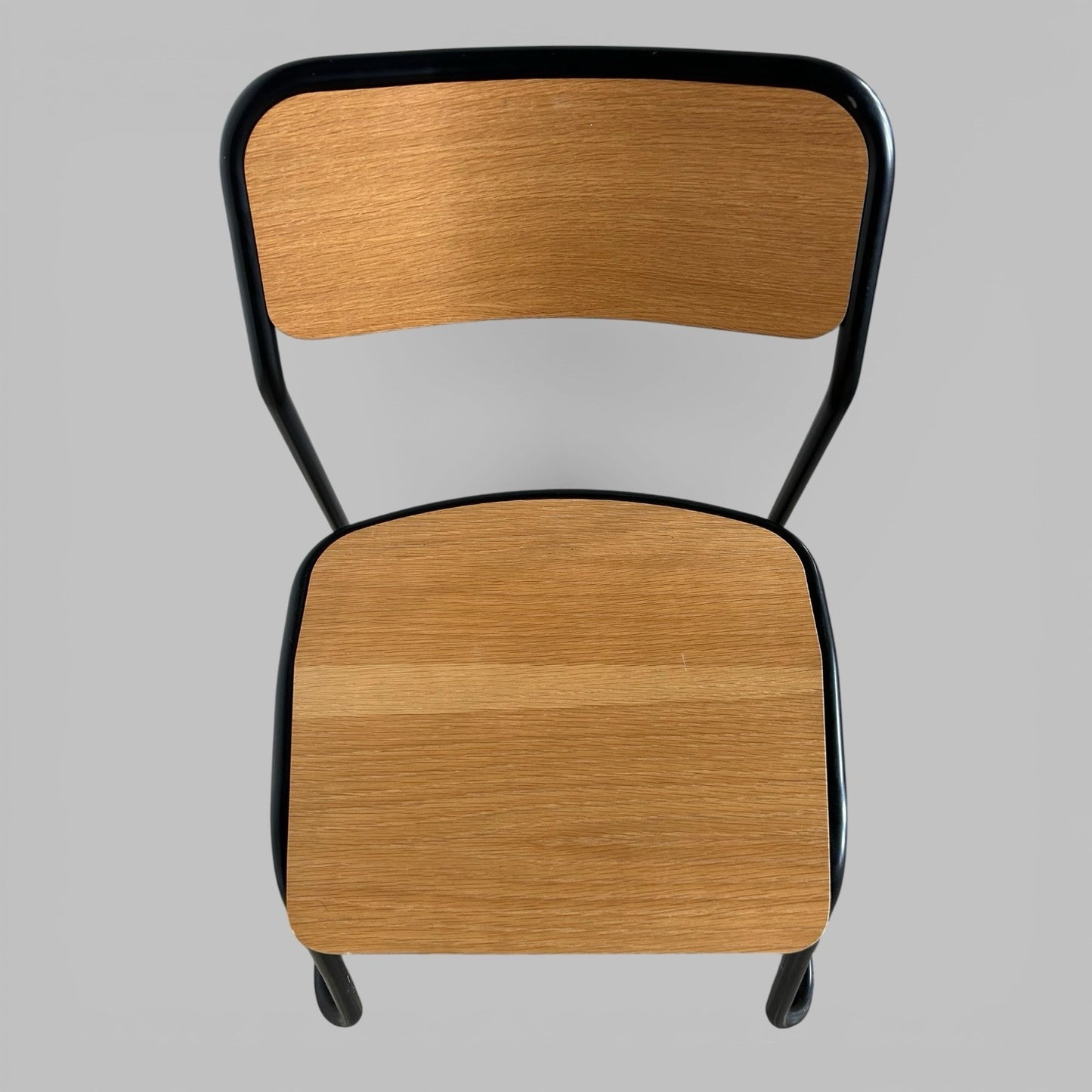 NaughtOne Bounce cantilever chair, oak and black steel dining chair