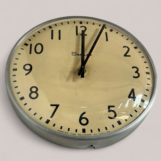 Vintage Simplex Industrial Wall Clock – Quartz Conversion