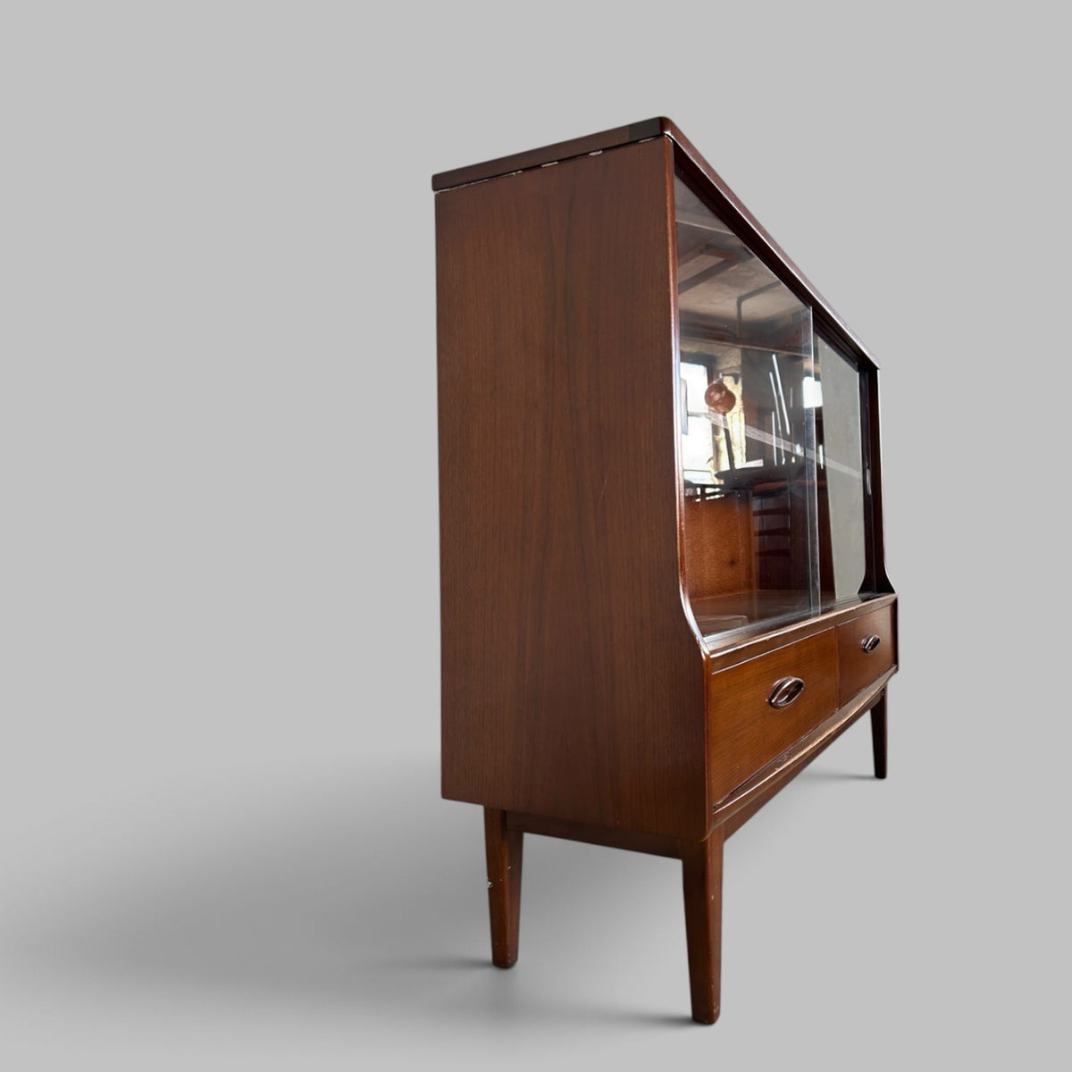 1960s Jentique Glazed Display Cabinet with Two Drawers