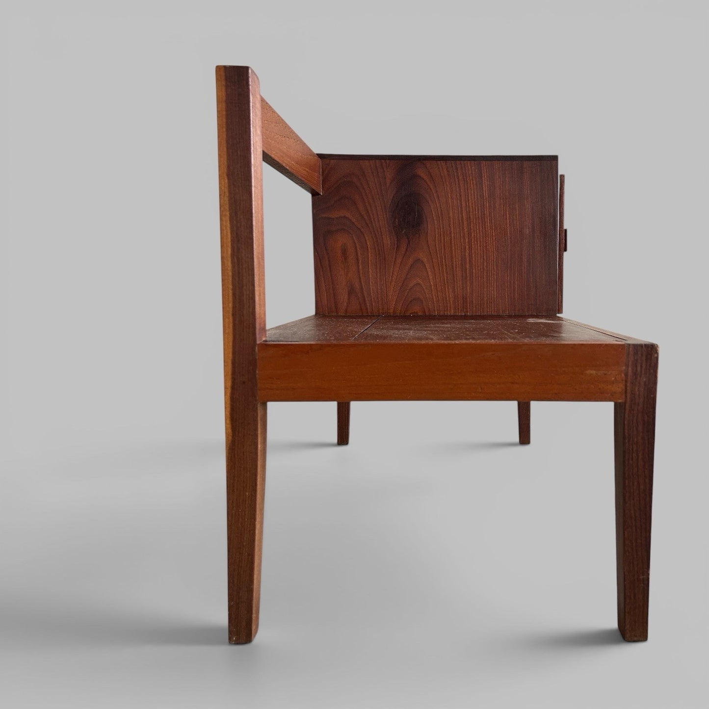 Mid Century Solid Teak Hall Bench / Telephone Seat