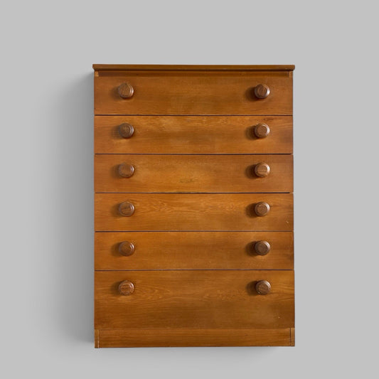 Legate Furniture Teak Six Drawer Tallboy Chest of Drawers