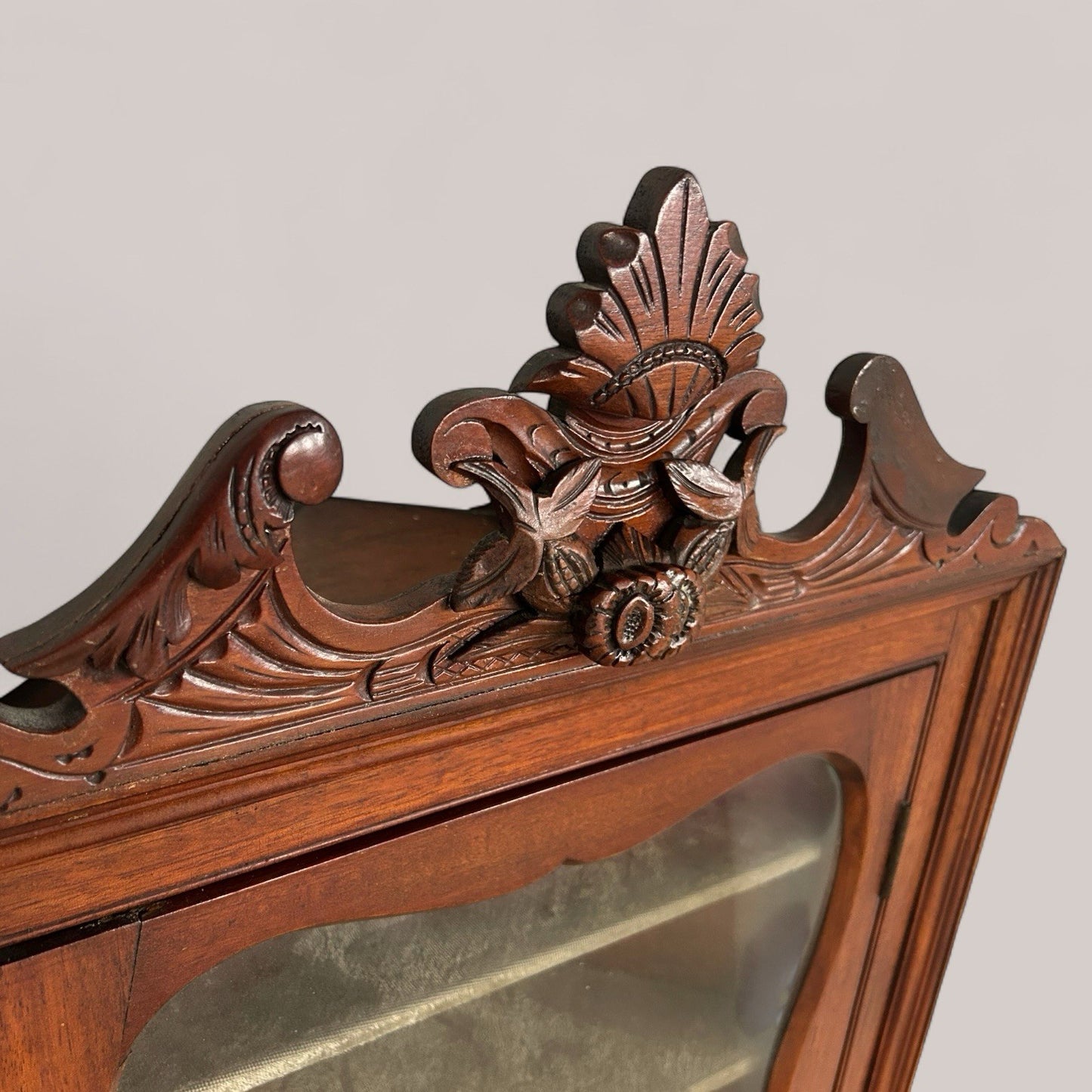 Edwardian Wall-Mounted Corner Cupboard / Display Case