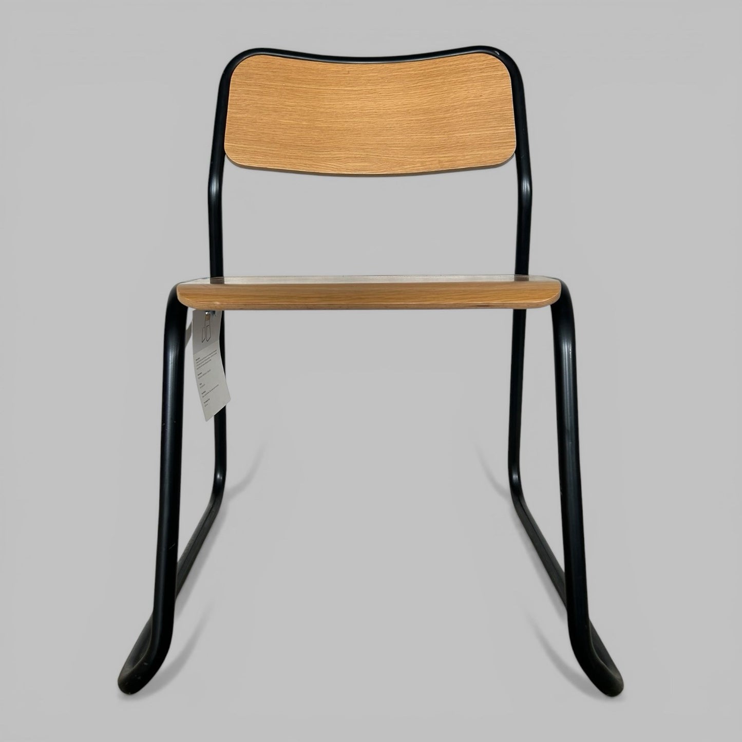 NaughtOne Bounce cantilever chair, oak and black steel dining chair