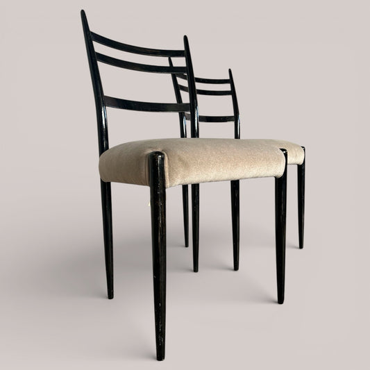 Pair of G Plan Librenza Black Dining Chairs – 1960s Mid Century