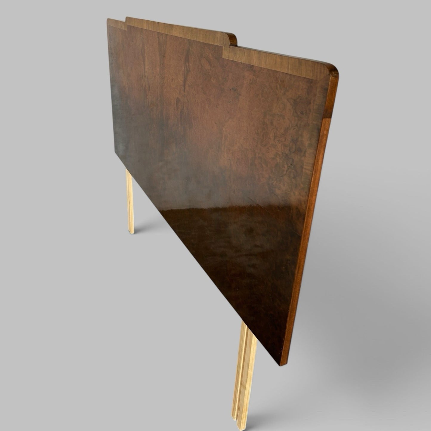 1930s Art Deco Burr Walnut Double Bed Headboard