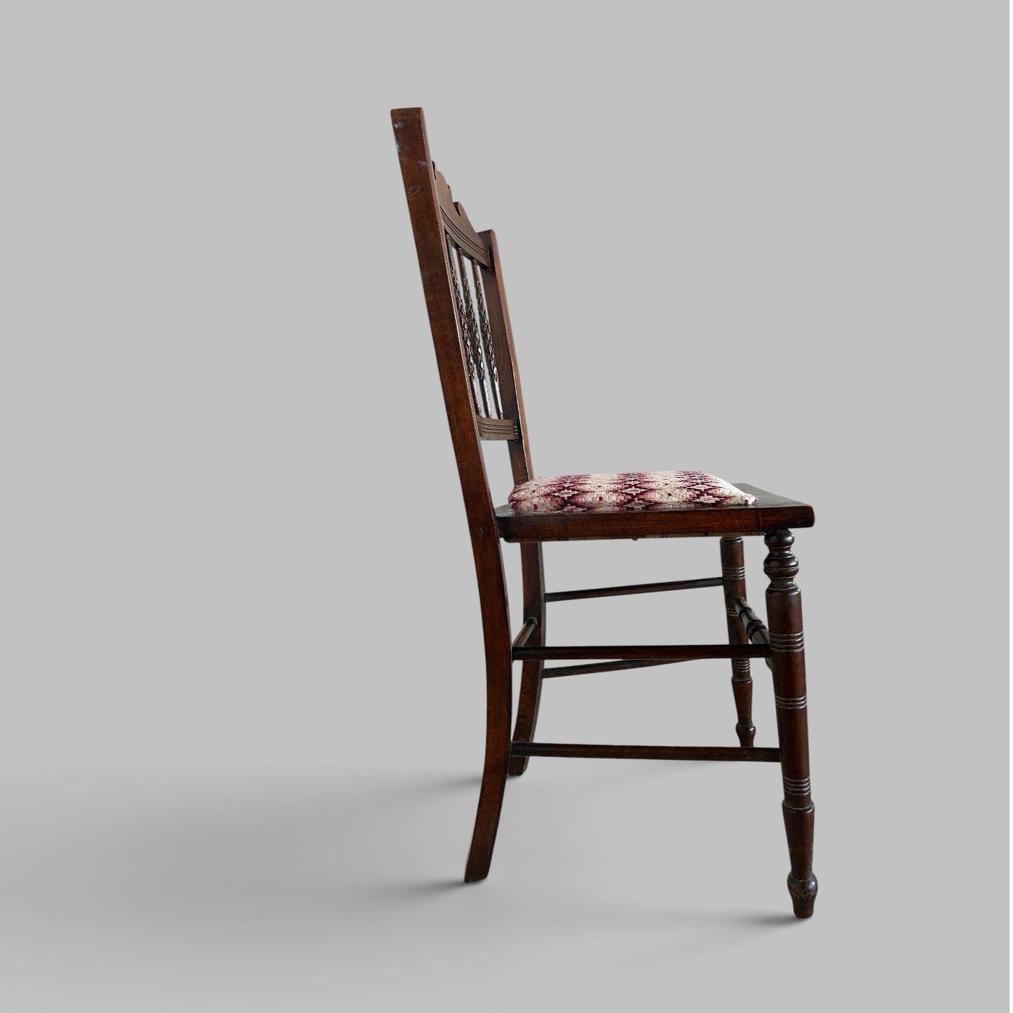 Edwardian Oak Side Chair with Barley Twist Back