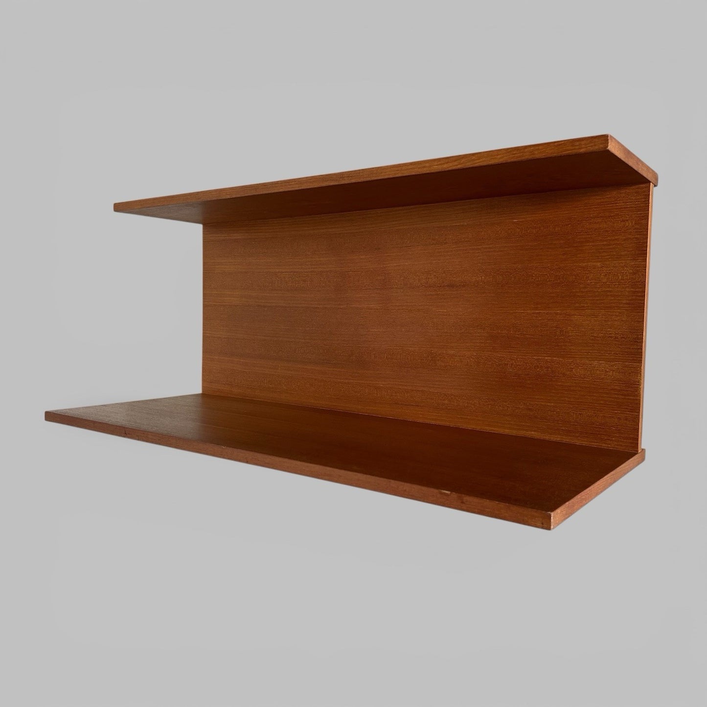Mid Century Tapley Wall Shelf – Teak Floating Double Shelf