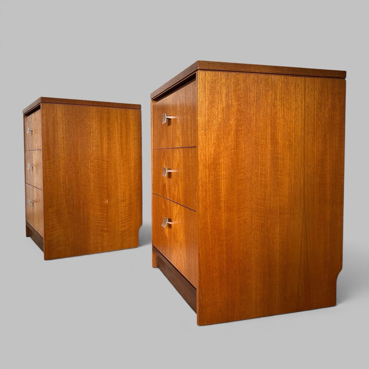 Pair of Mid-Century Teak Bedside Drawers