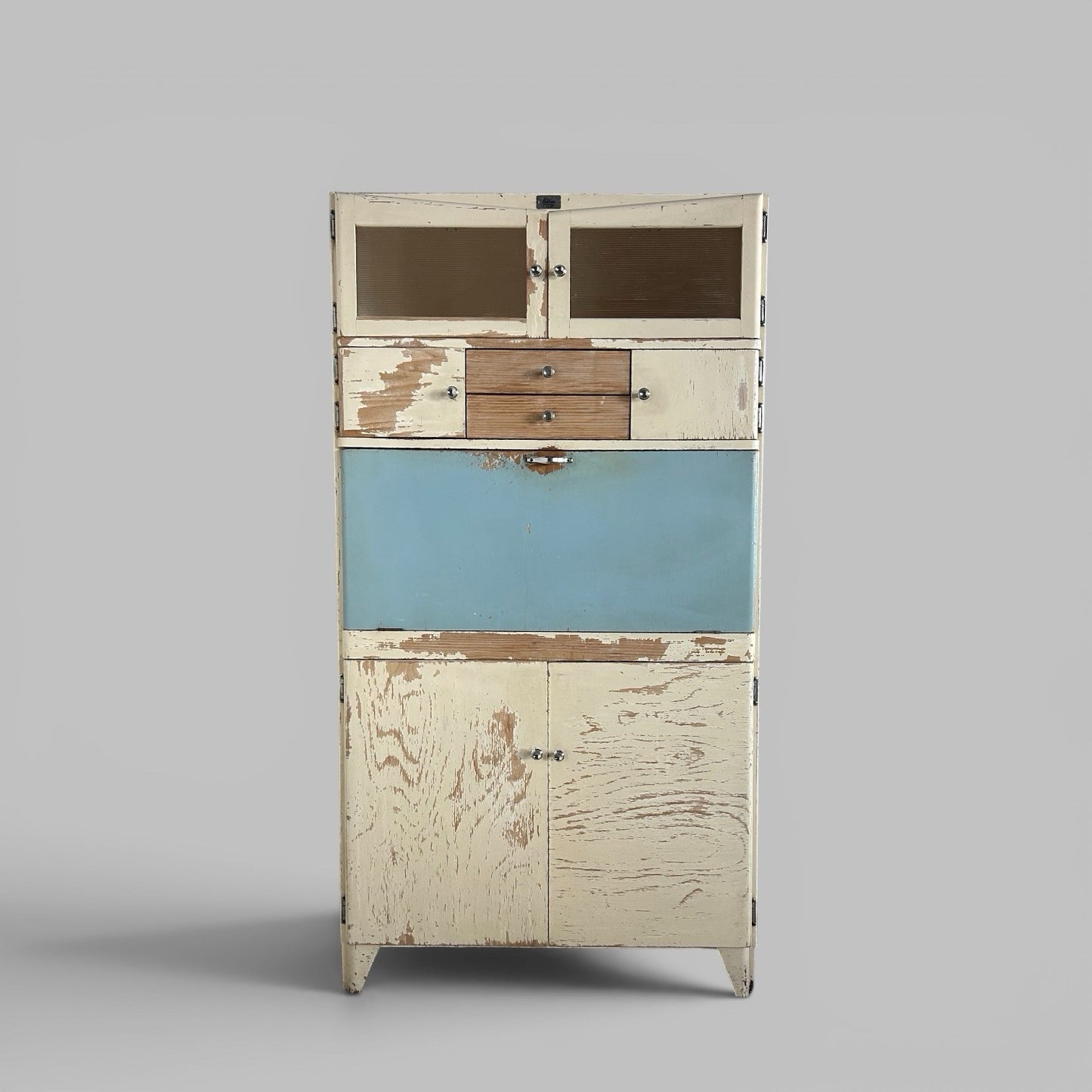 1950s Painted Kitchen Larder Cabinet with Cool Boxes
