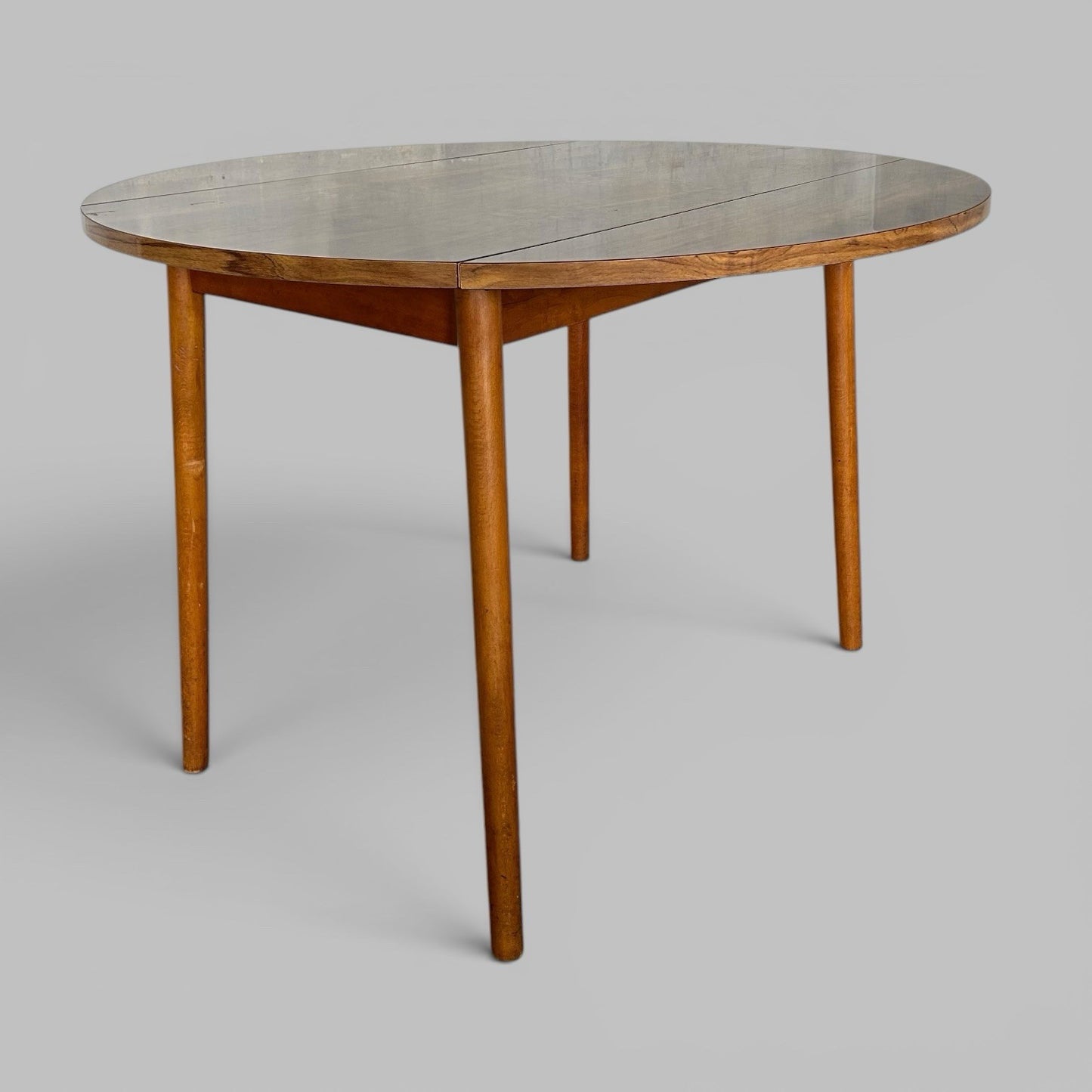 1960s Dinette Drop Leaf Dining Table – Wood Effect Formica Top