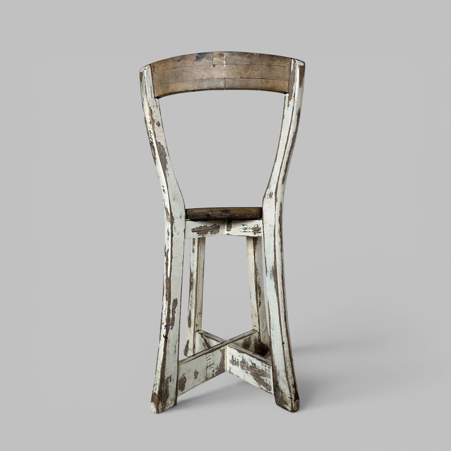 Rustic Distressed Wooden Side Chair