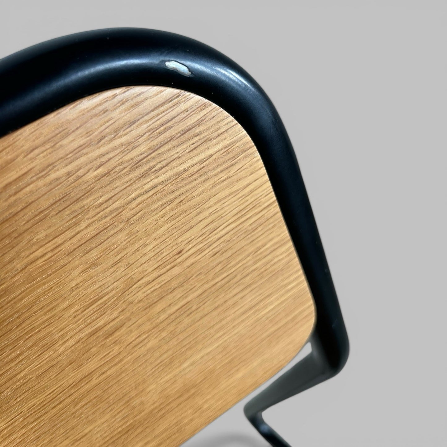 NaughtOne Bounce cantilever chair, oak and black steel dining chair