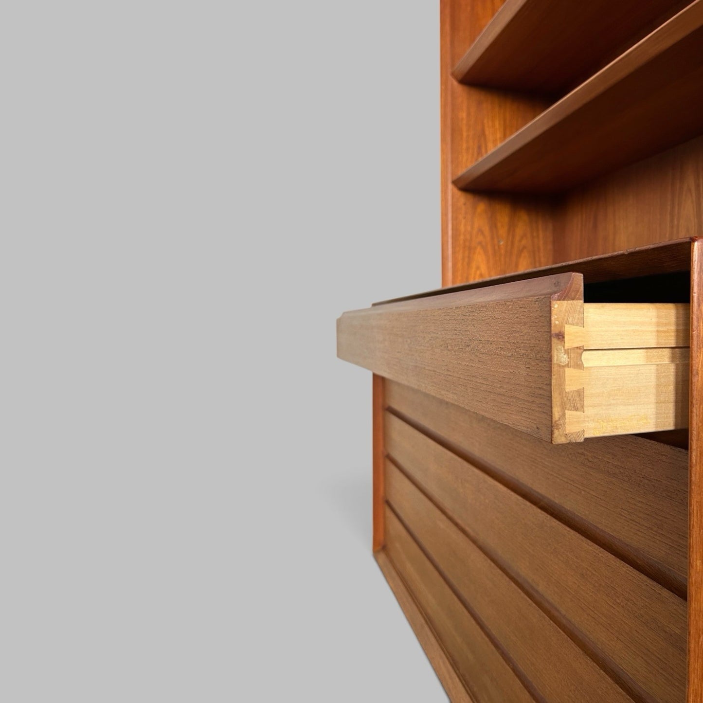 Poul Hundevad Danish 1960s Teak Five Drawer Bookcase Unit