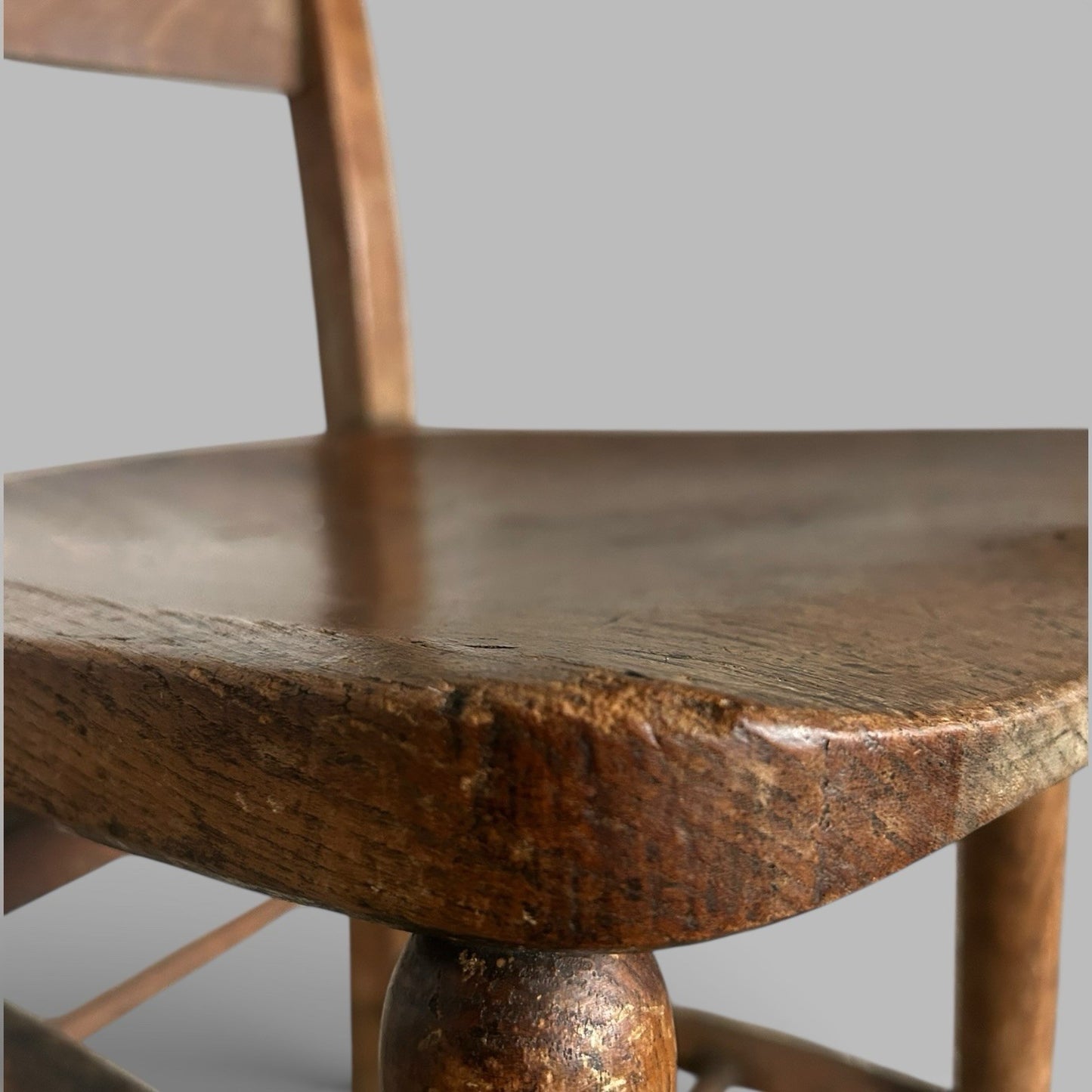 Antique Elm Church Chair – Rustic English Chapel Chair