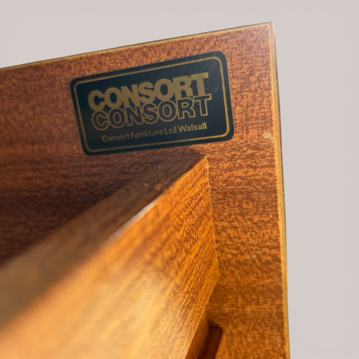 Pair of 1960s Consort Teak Bedside Tables – Mid Century Two Drawer Cabinets