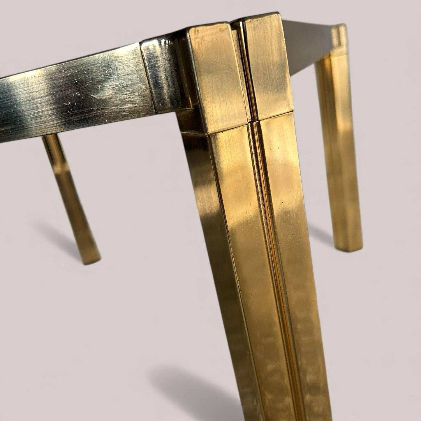 1970s Gold & Glass Hollywood Regency Coffee Table