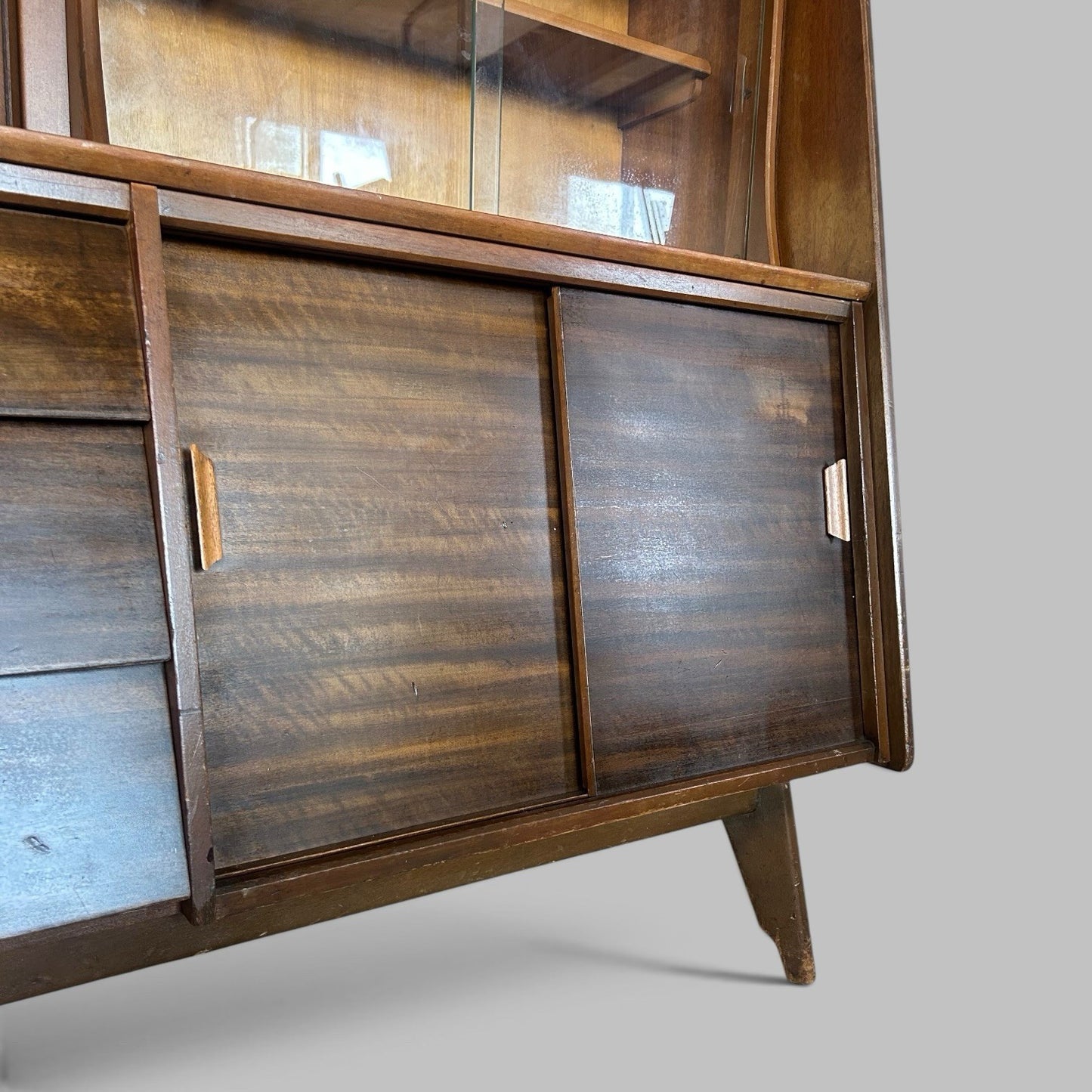 Mid Century Walnut Highboard Drinks Cabinet by F.D. Welters