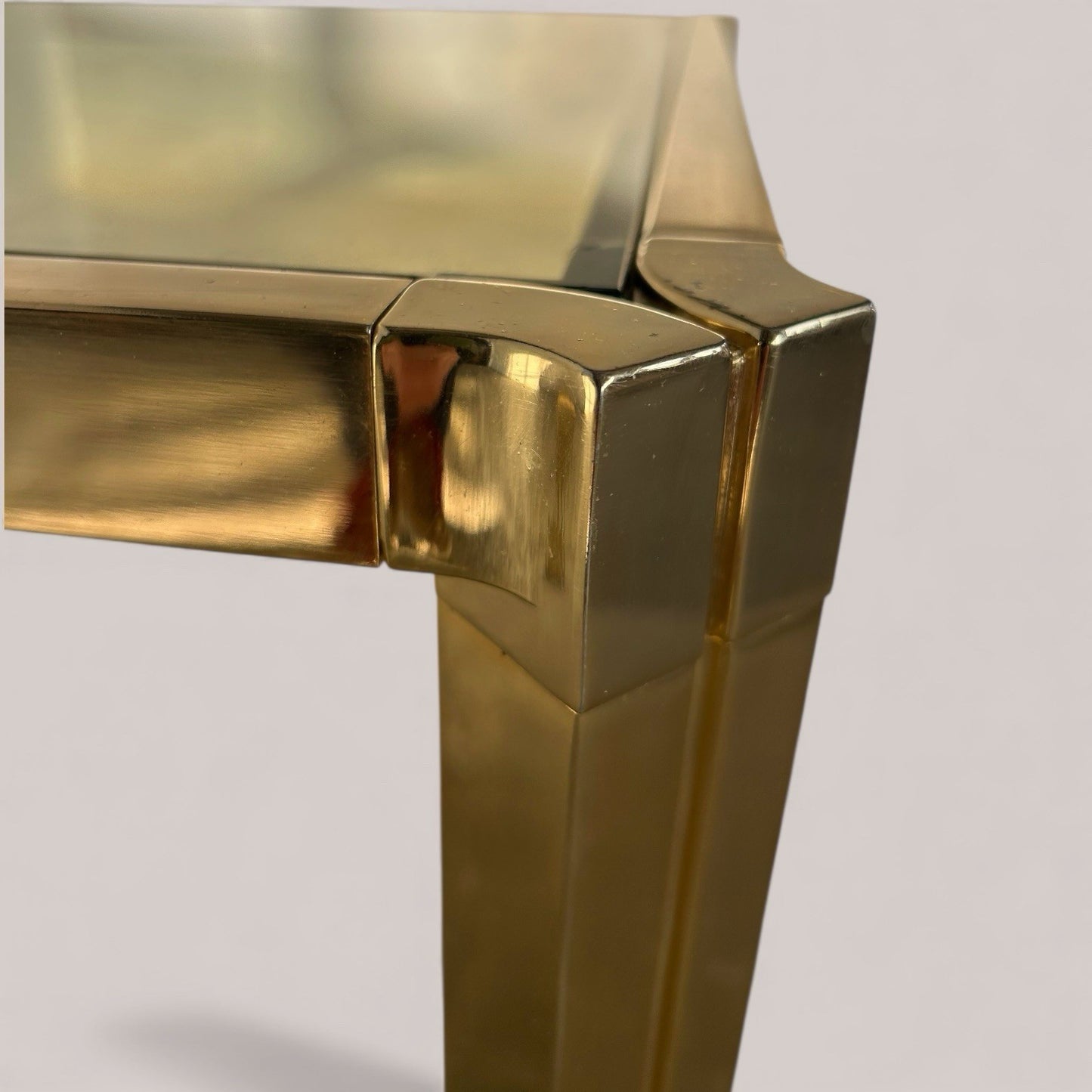 1970s Gold & Glass Hollywood Regency Coffee Table