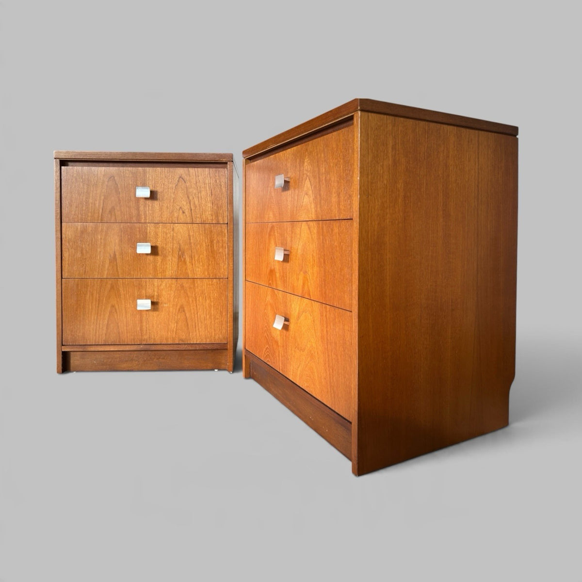 Pair of Mid-Century Teak Bedside Drawers