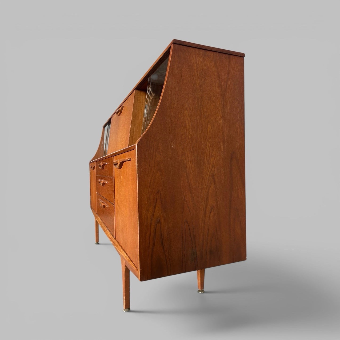 Mid Century Teak Highboard – Display & Cocktail Cabinet