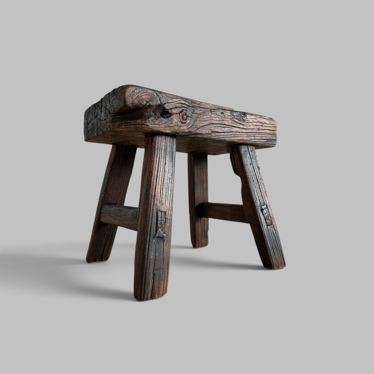 Rustic Elm Stool / Plant Stand