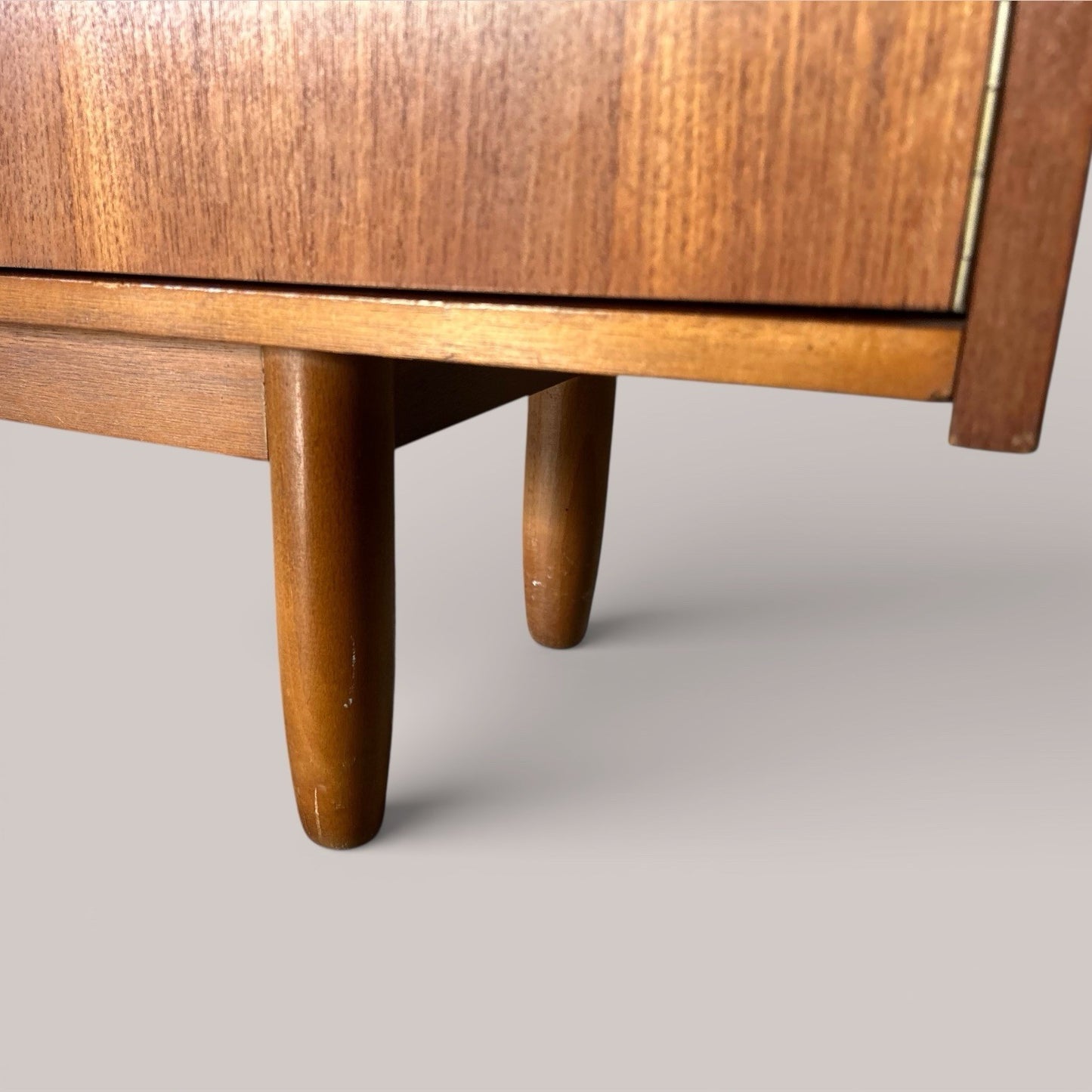 Mid Century Teak Sideboard with Sliding Glass Doors – Display Cabinet