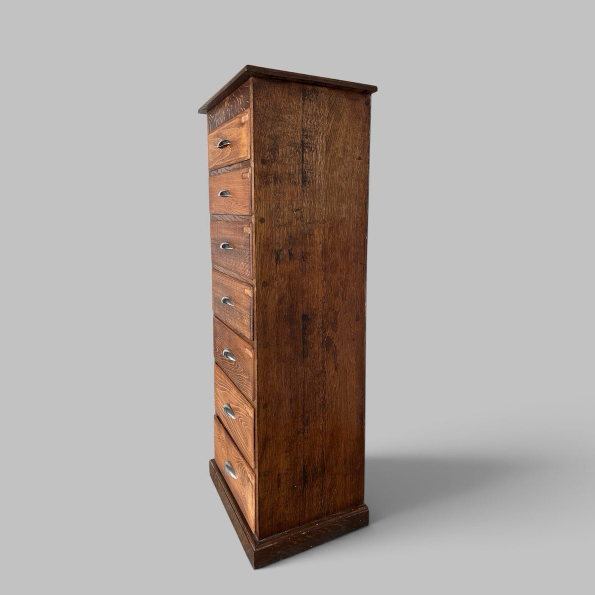 Solid Oak Slim Seven Drawer Chest