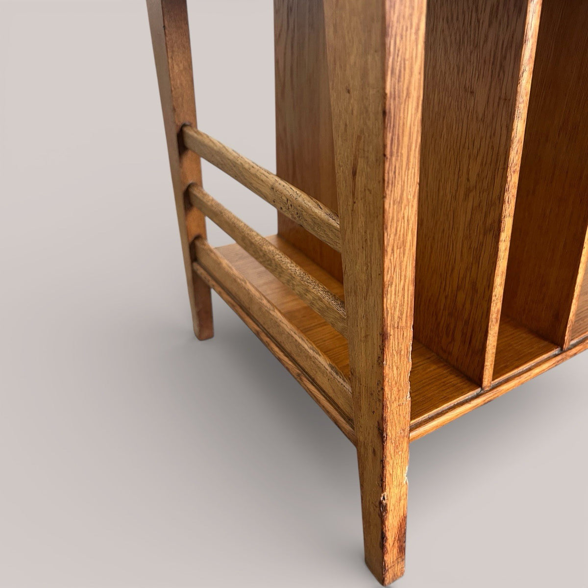 Oak side table / coffee table with magazine rack