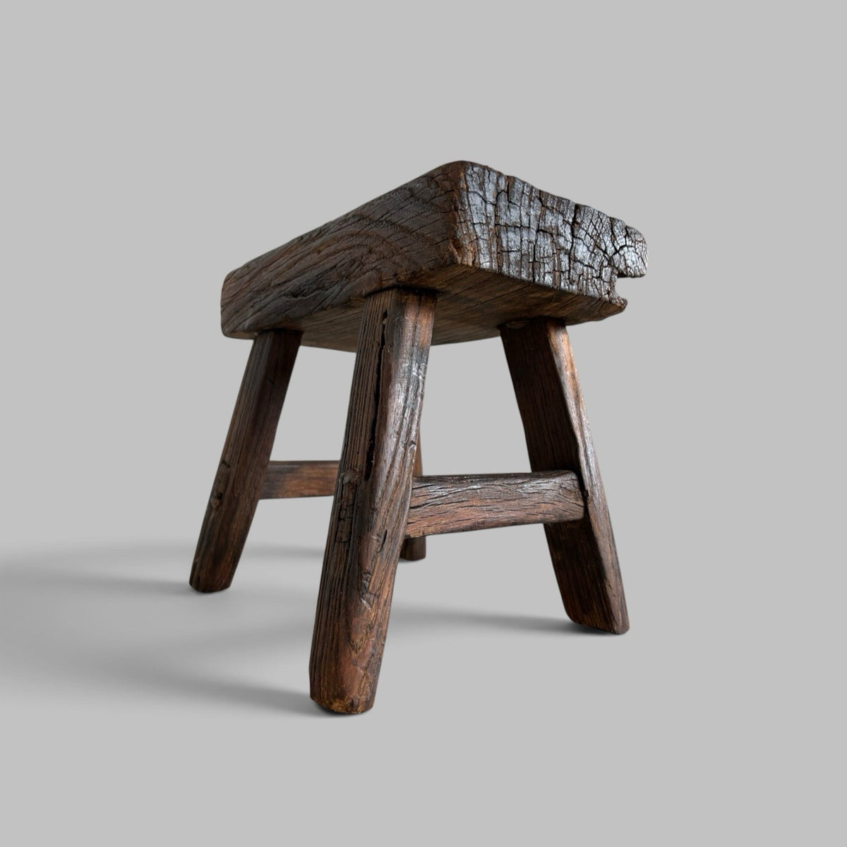 Rustic Elm Stool / Plant Stand
