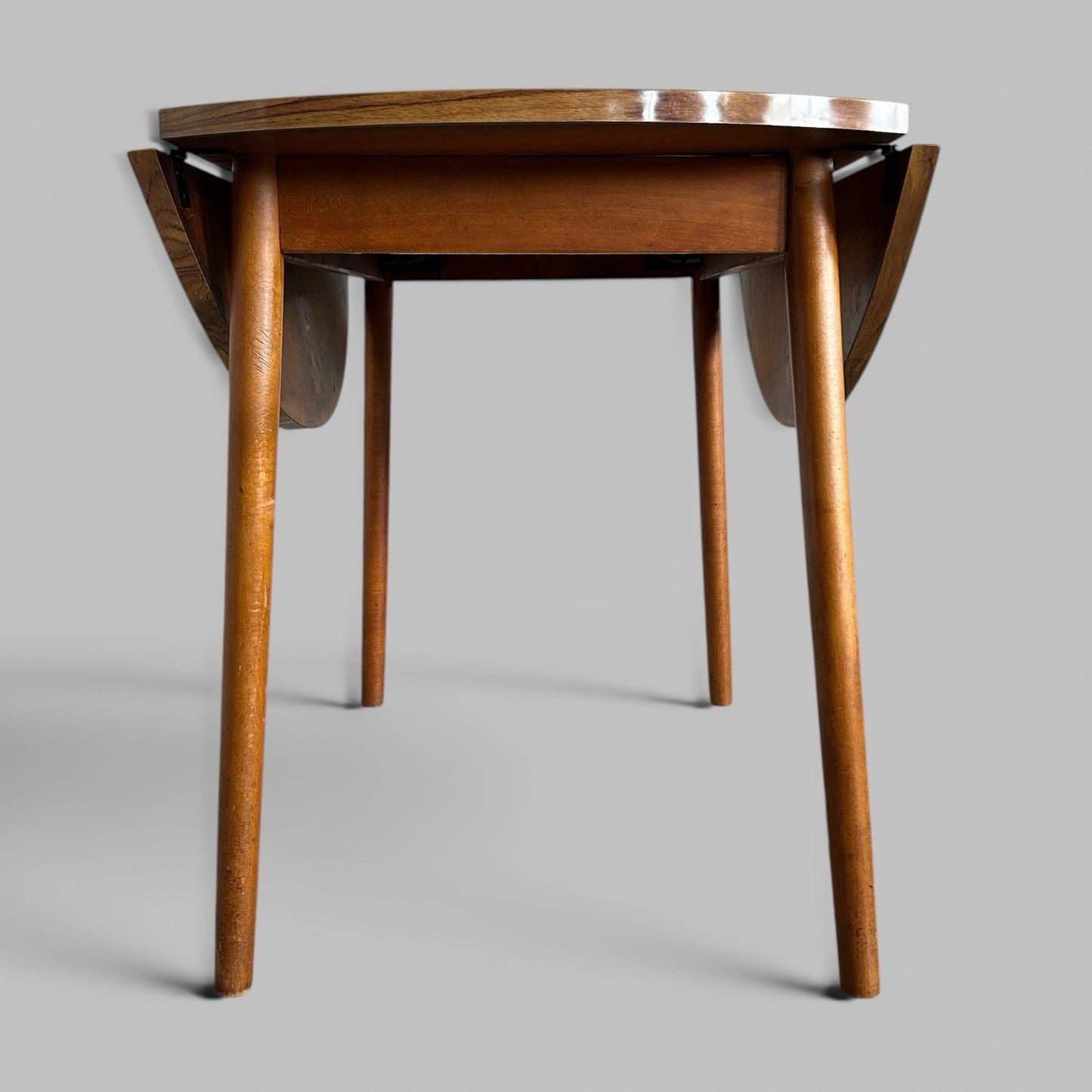 1960s Dinette Drop Leaf Dining Table – Wood Effect Formica Top