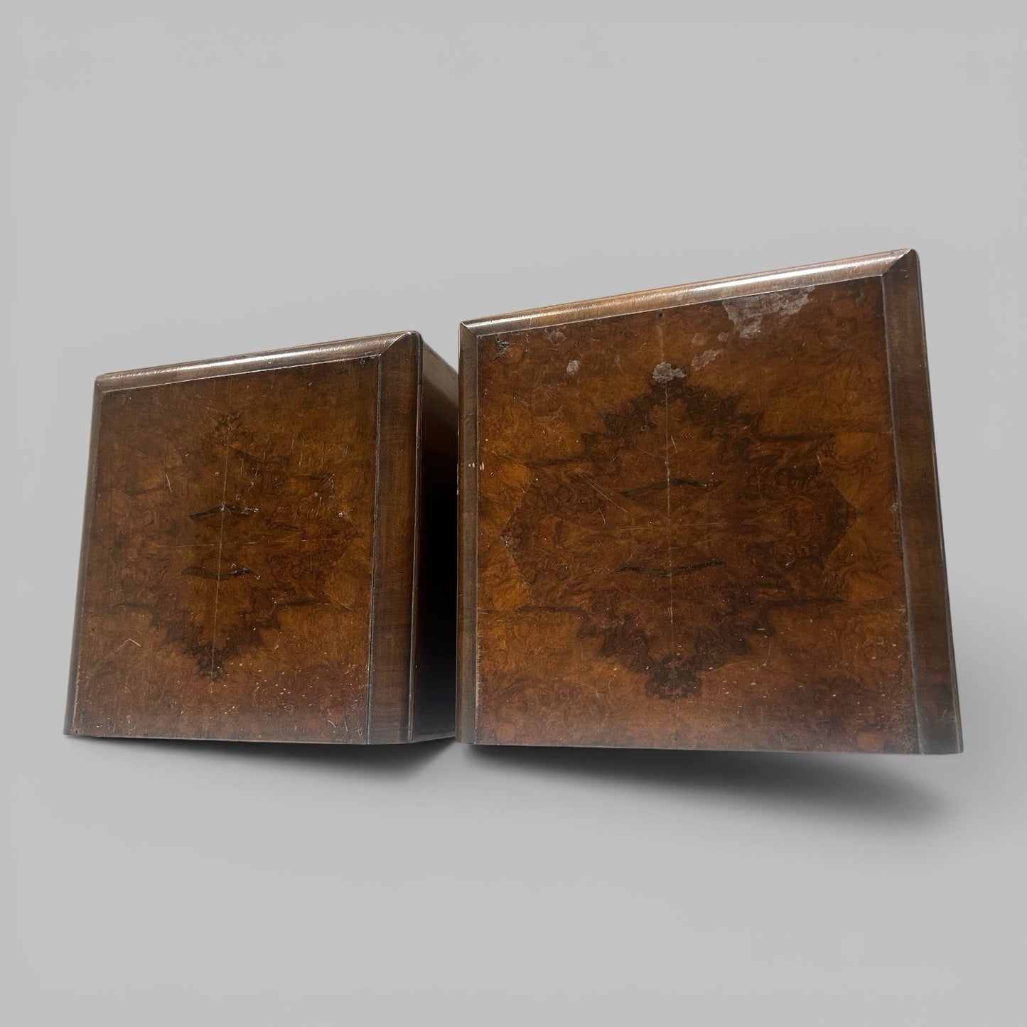Pair of 1930s Burr Walnut Bedside Cabinets