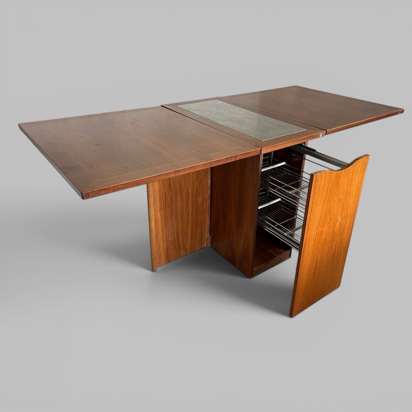Skovby Danish Teak Drop Leaf Dining Table with Storage