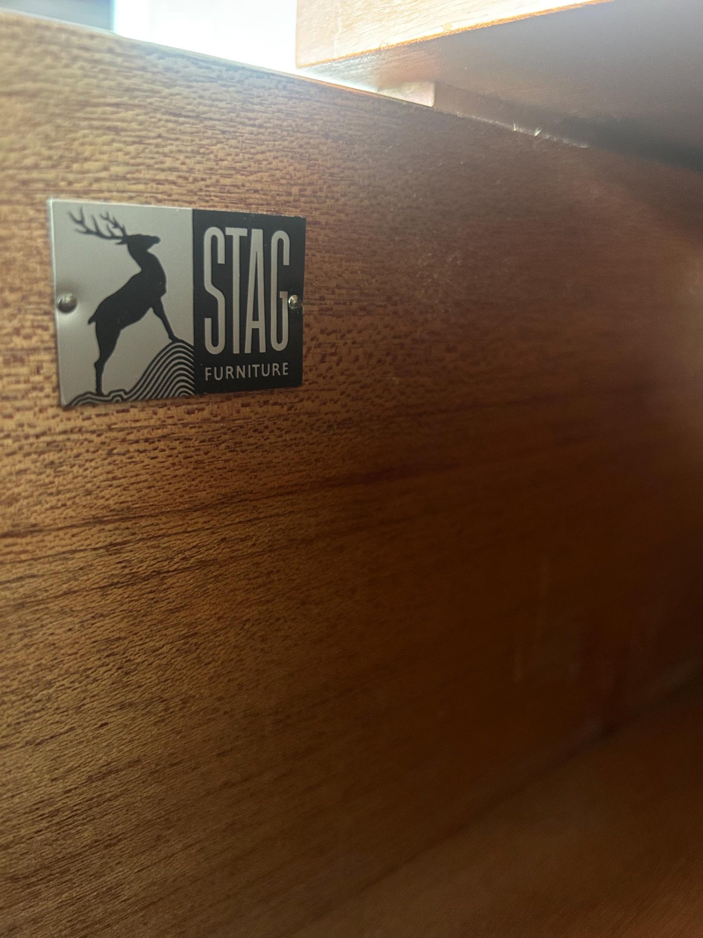 Vintage Stag Fineline 1960s Tallboy Chest of Drawers