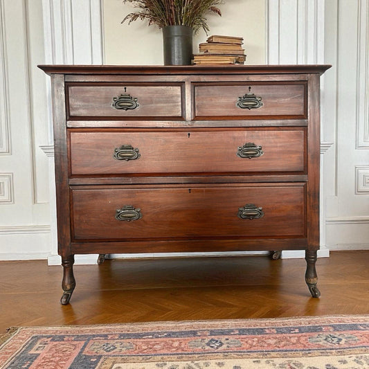 Edwardian Mahogany Chest of Drawers on Ceramic Castors c.1910