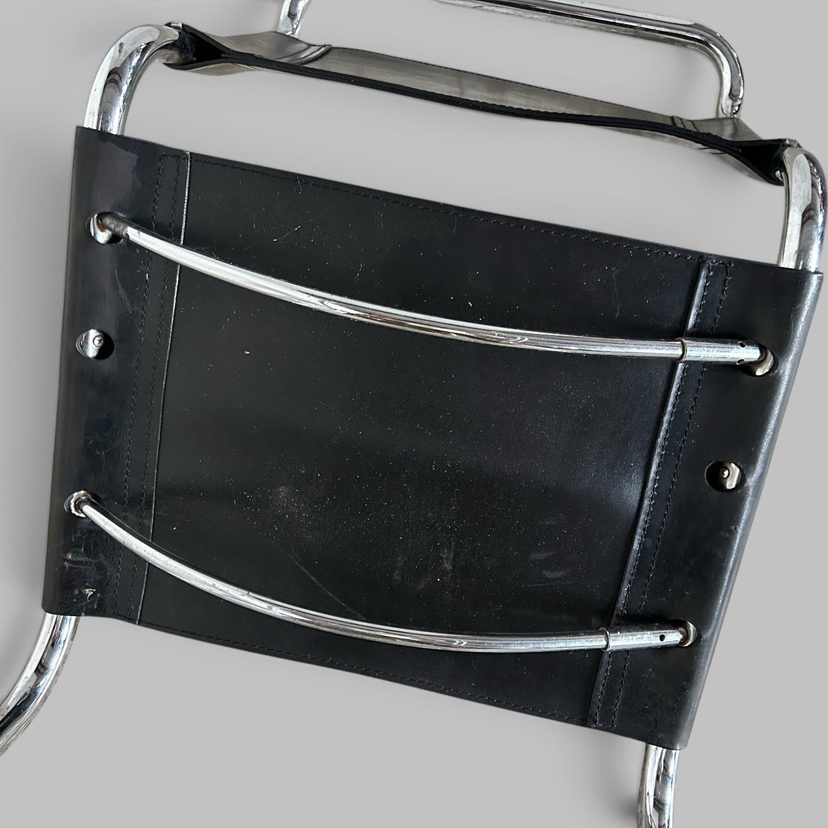 Pair of Italian Black Leather & Chrome Cantilever Chairs