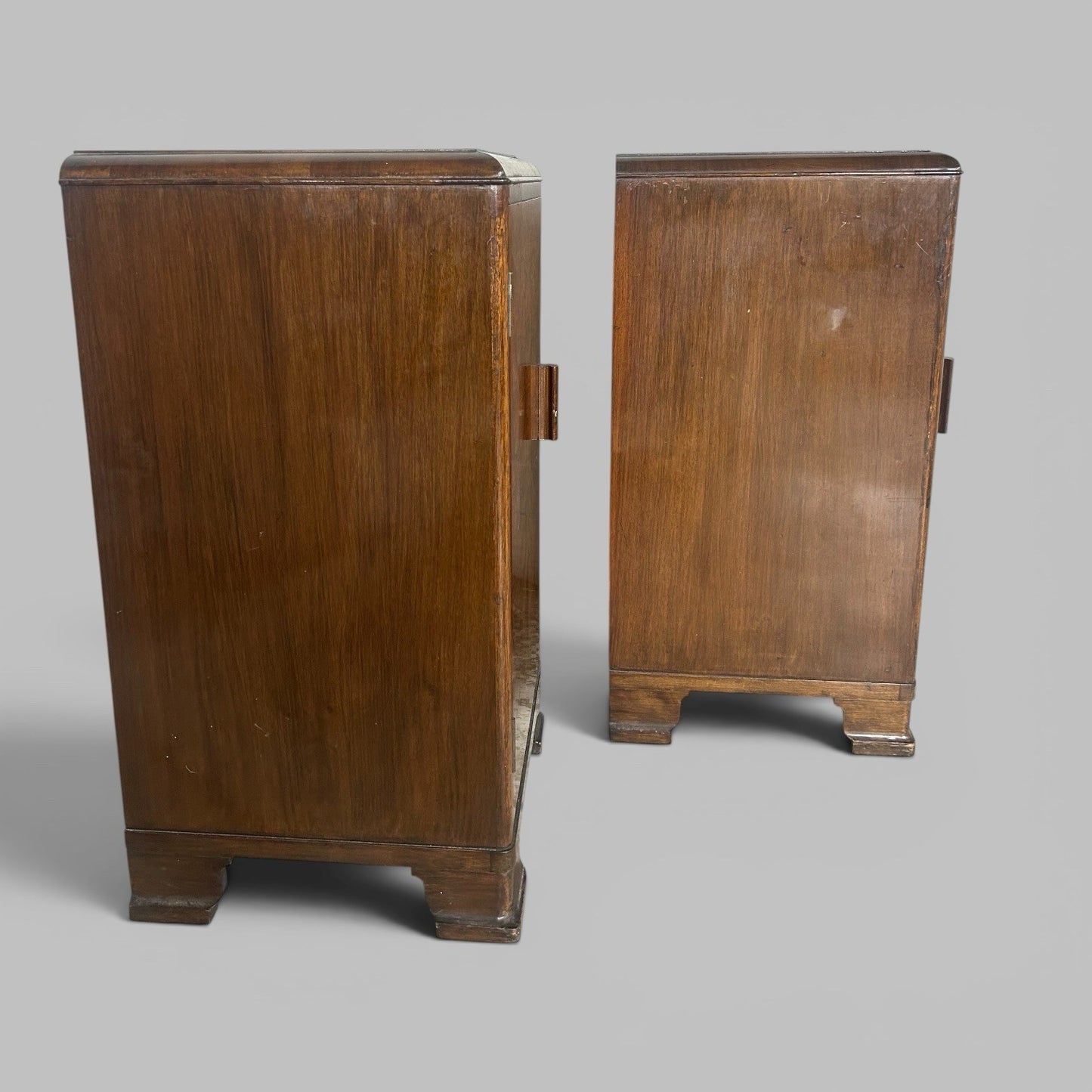Pair of 1930s Burr Walnut Bedside Cabinets