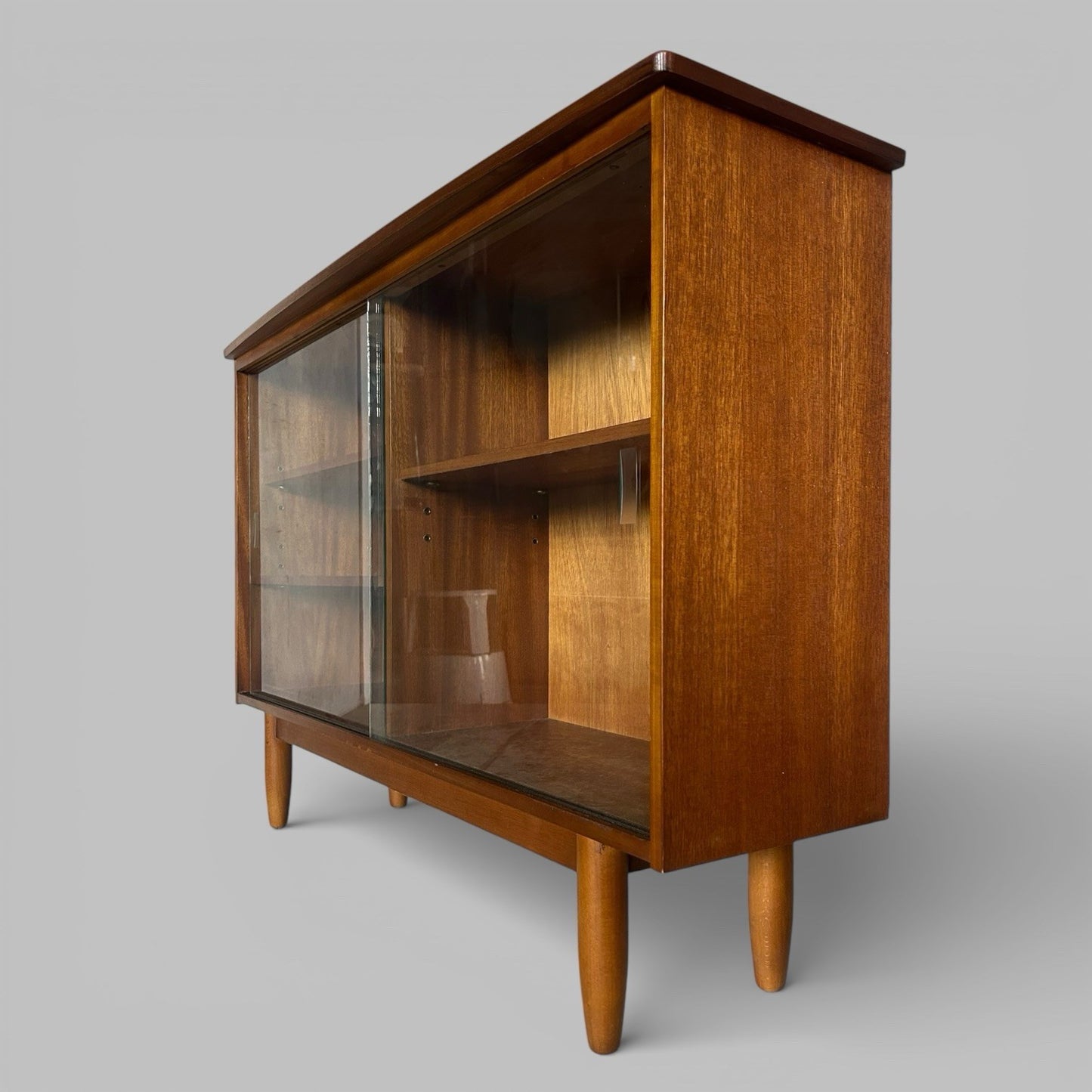 Mid Century Teak Glazed Bookcase