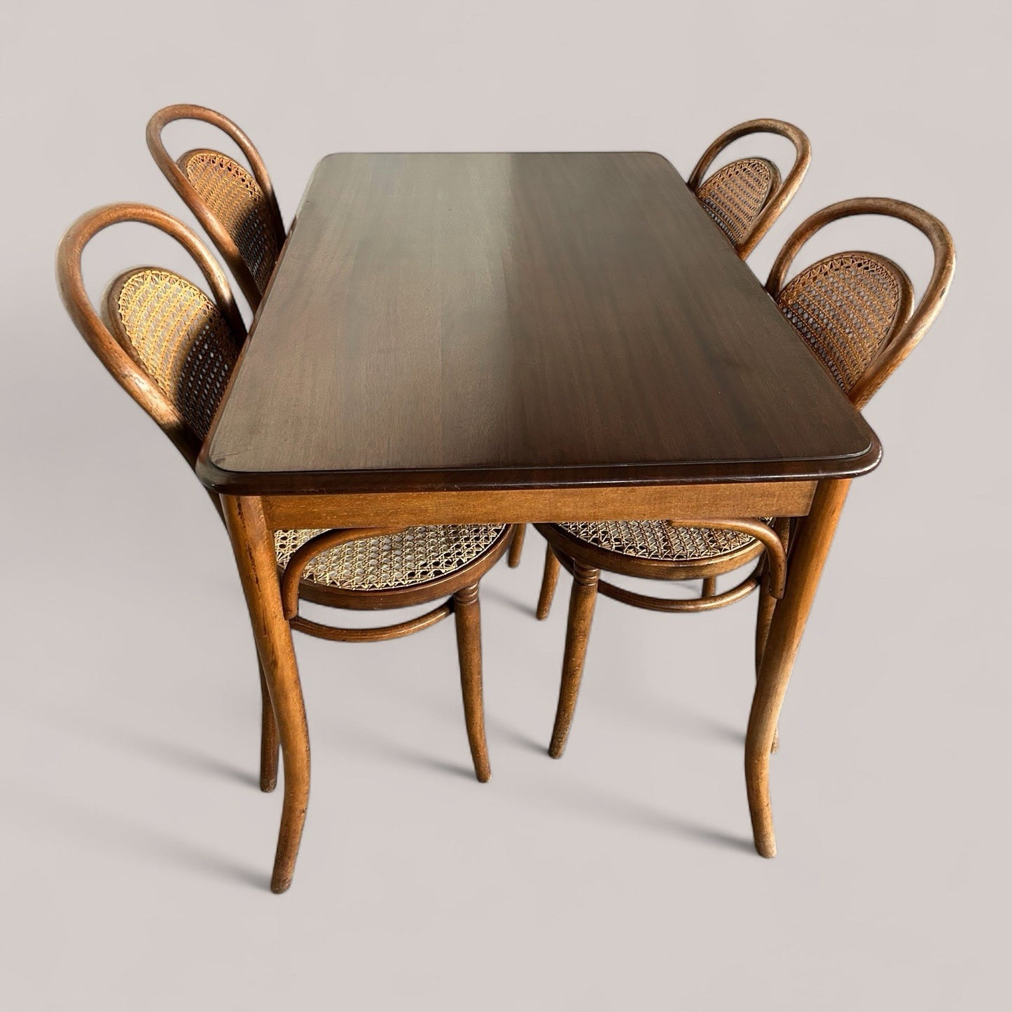 Vintage Thonet-Style Dining Set – Beech and Cane