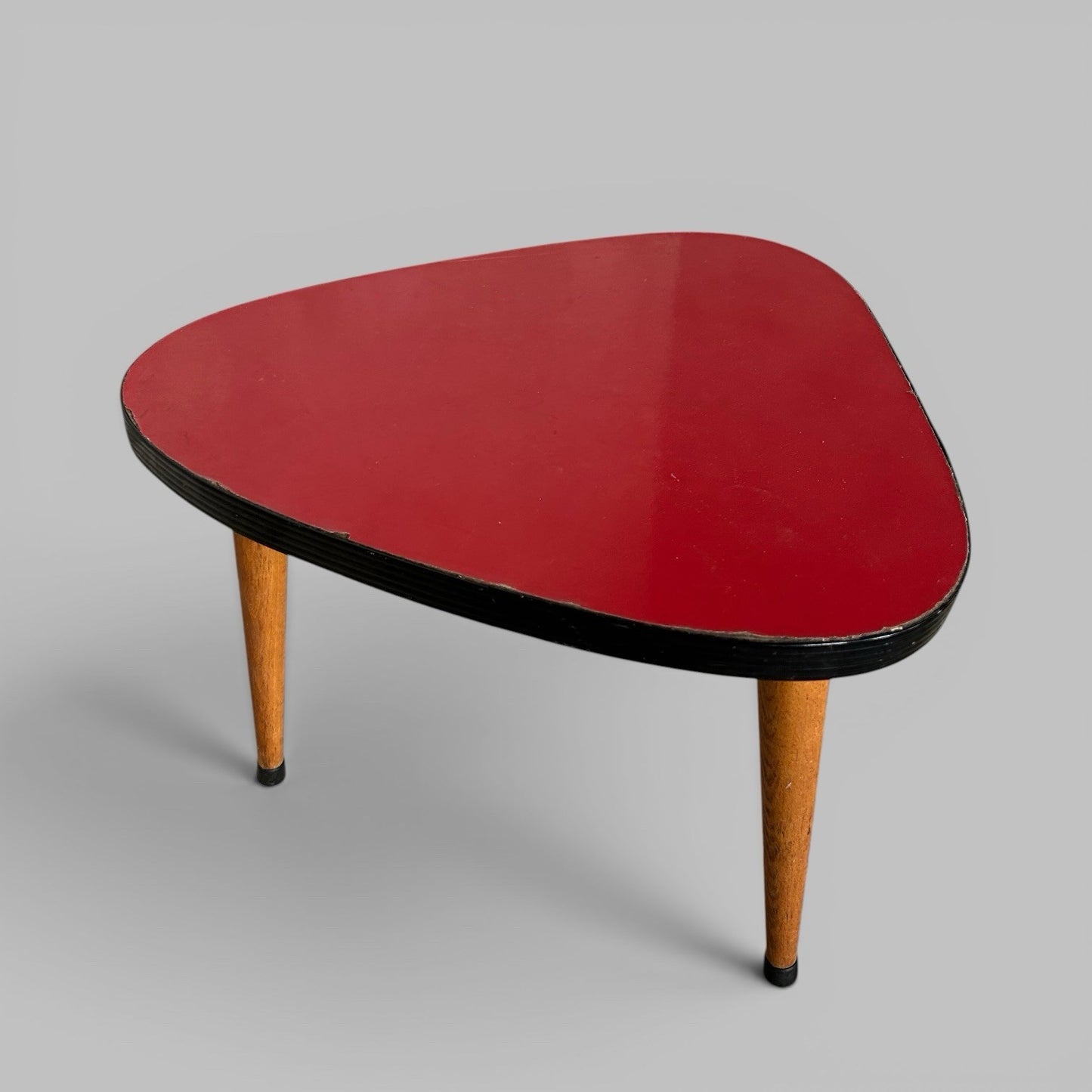 1950s Sputnik Formica Side Table – Red Atomic Plant Stand
