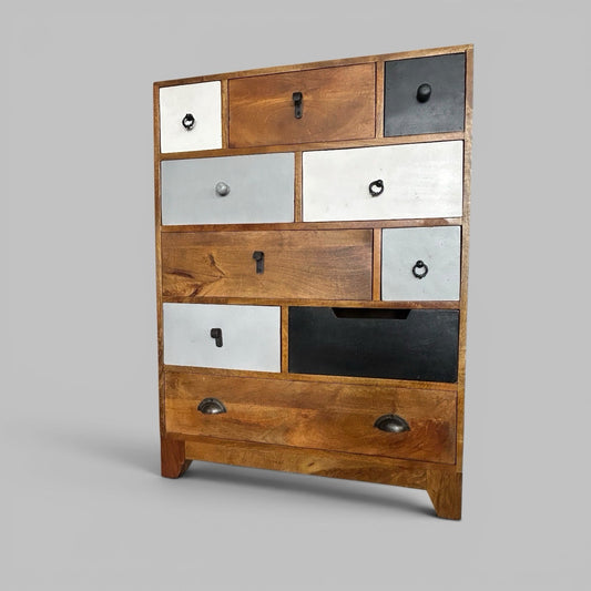 Solid Wood Apothecary Style Chest of Drawers